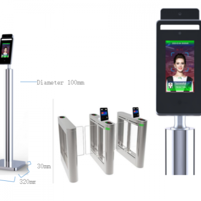 Face recognition temperature scanner infrared thermometer on buses